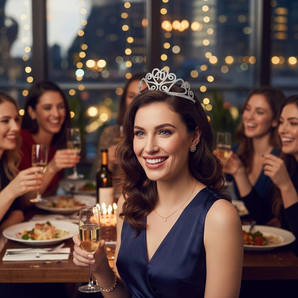 Forum Novelties 40th Birthday Silver Tiara Keepsake Gift One Size